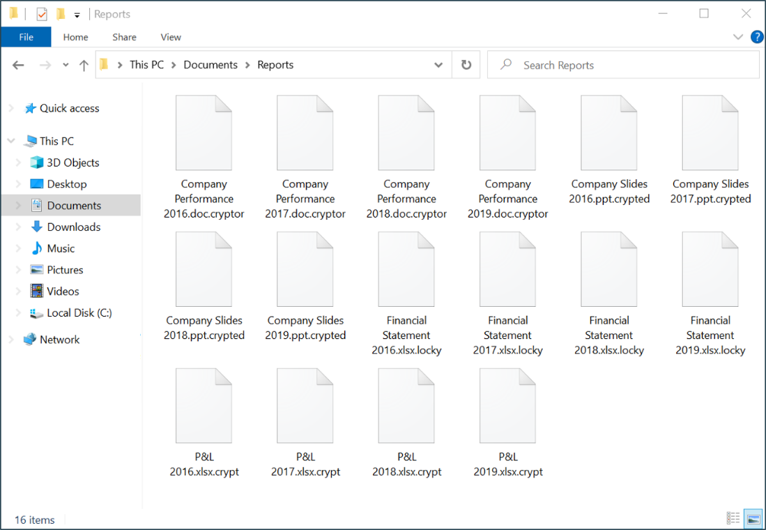 Ransomware unusual file extension
