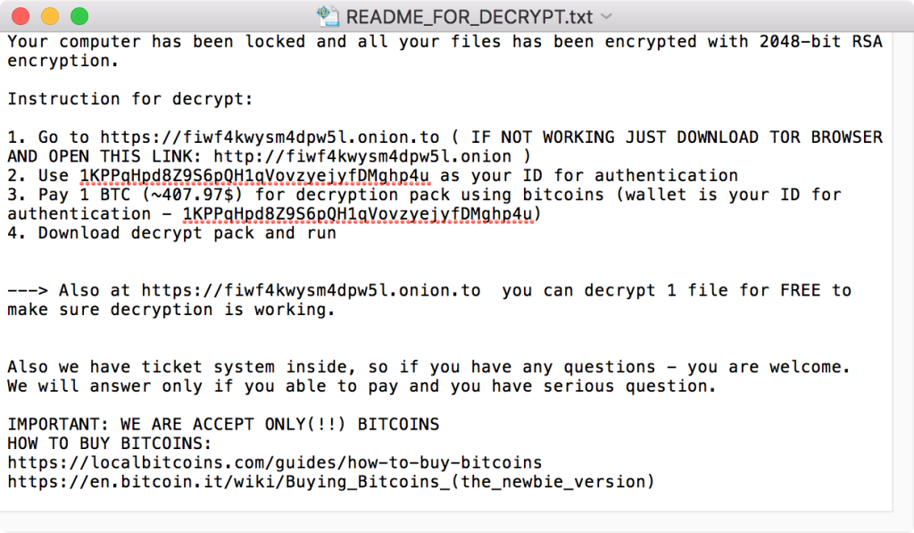  KeRanger – first ever Mac OS X Ransomware
